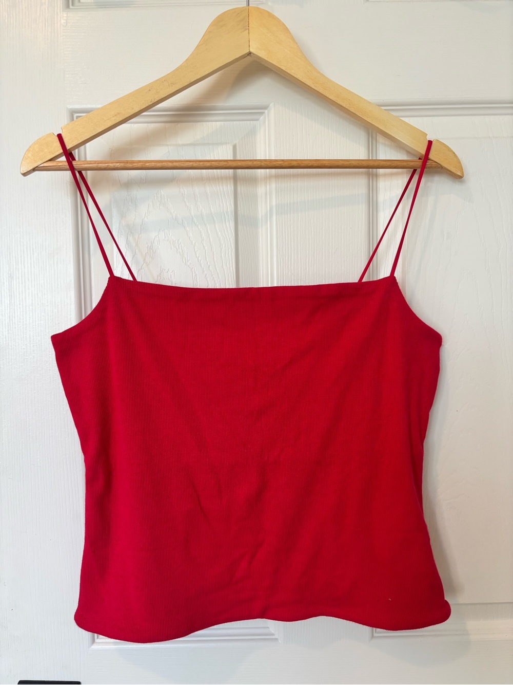 Madewell Red Ribbed Spaghetti Strap Camisole